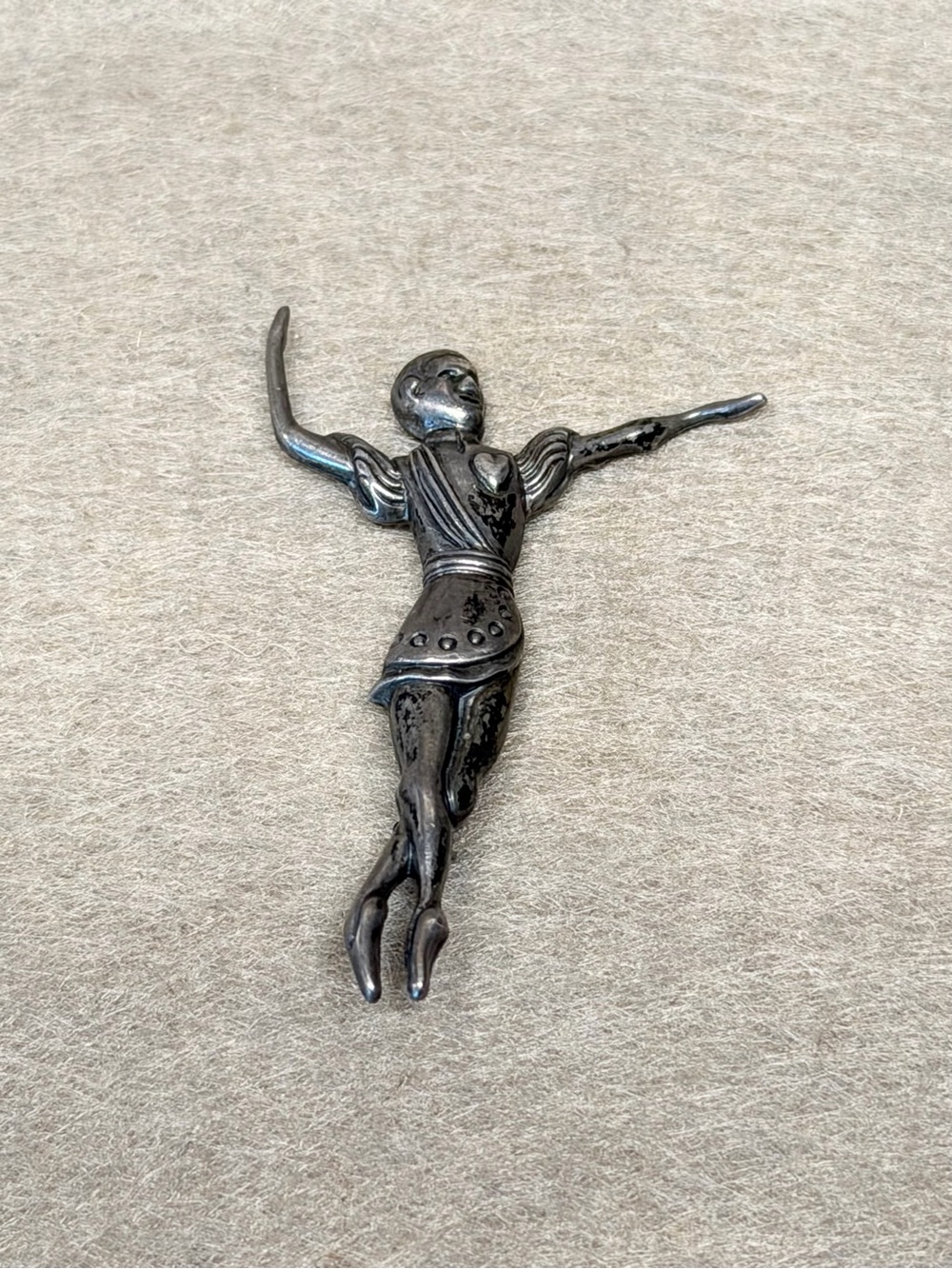 Vintage Beau Sterling Silver Male Ballet Dancer Pin Brooch Danseur Figural 925